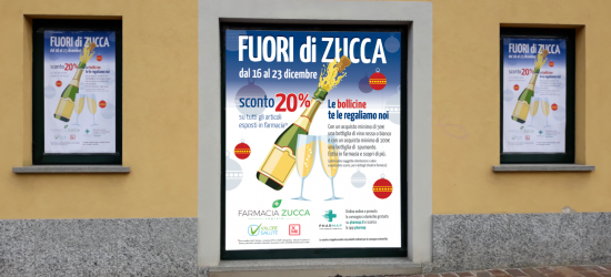 Poster in vari formati per le vetrine della Farmacia Zucca