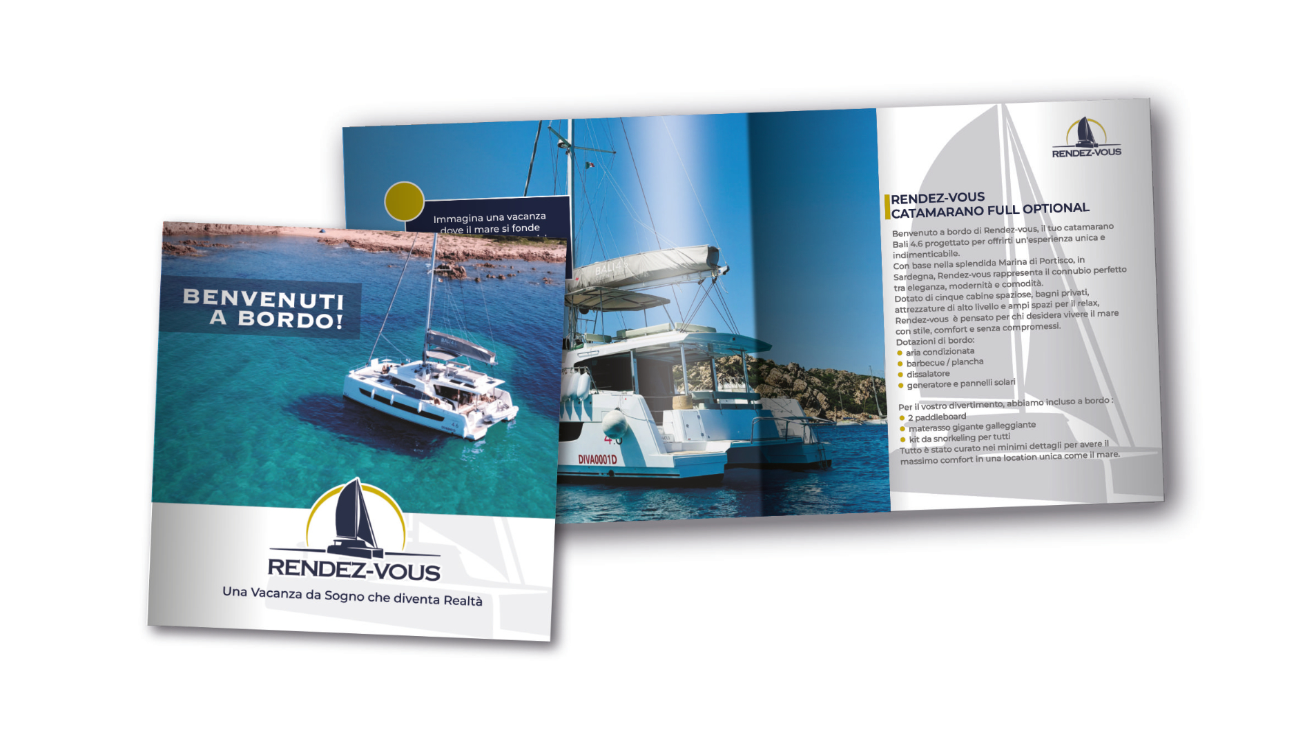 Brochure per vacanze su catamarano Rendez Vous