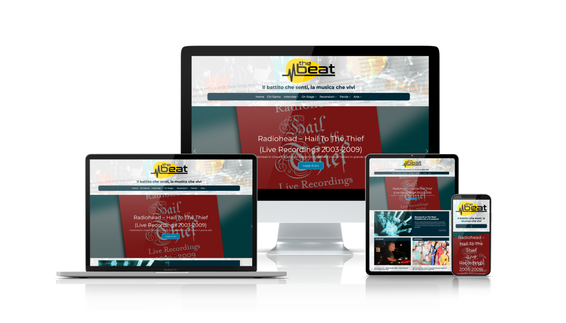Progettazione e realizzazione sito blog musicale The Beat