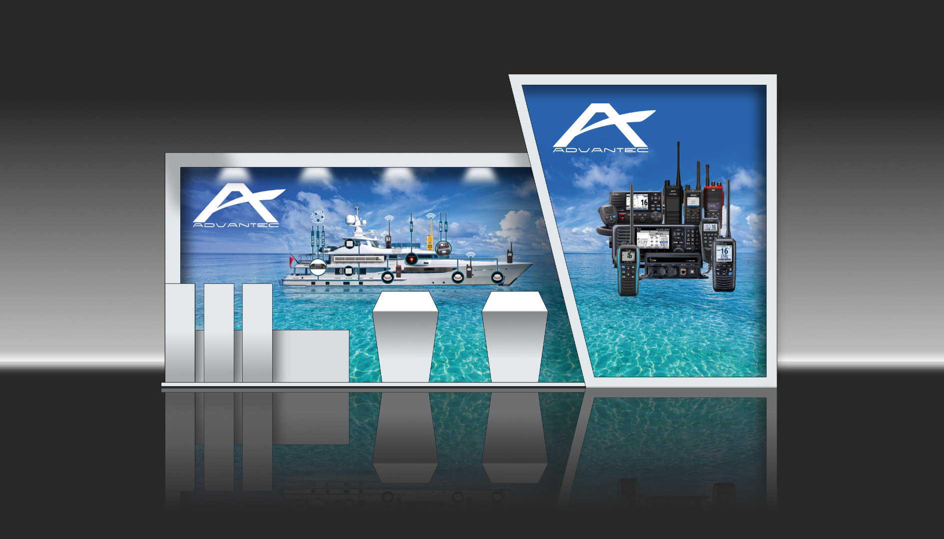 Advantec - Realizzazione grafiche per stand fieristico per Salone Nautico 2025